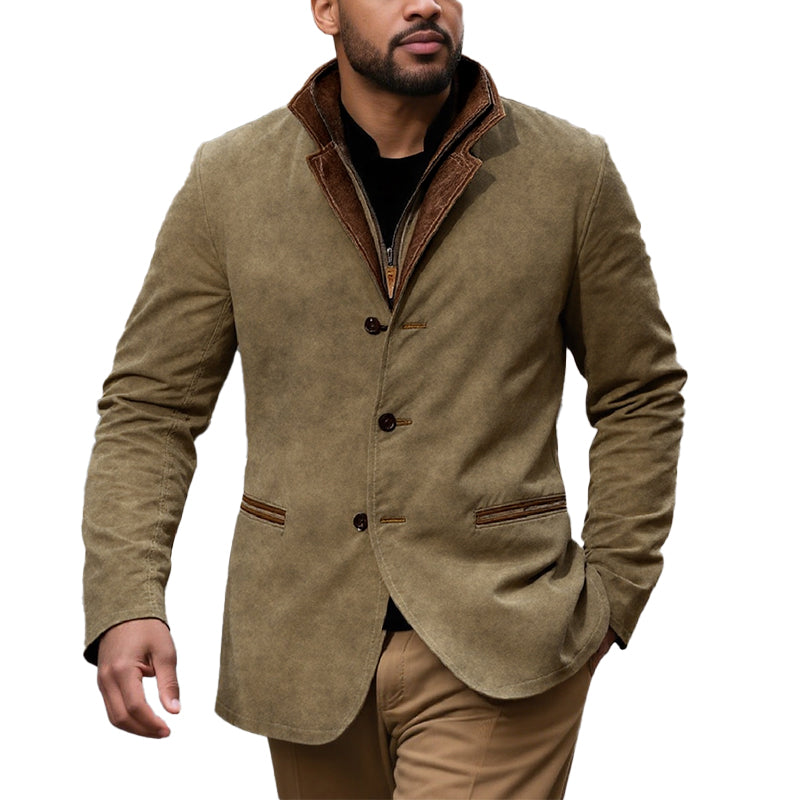 Men's Autumn Vintage Buckskin Jacket 9261077233848