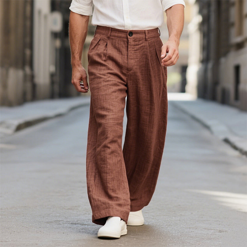 Men's Spring Fashion Casual Loose Cotton and Linen Pants 9942358556856