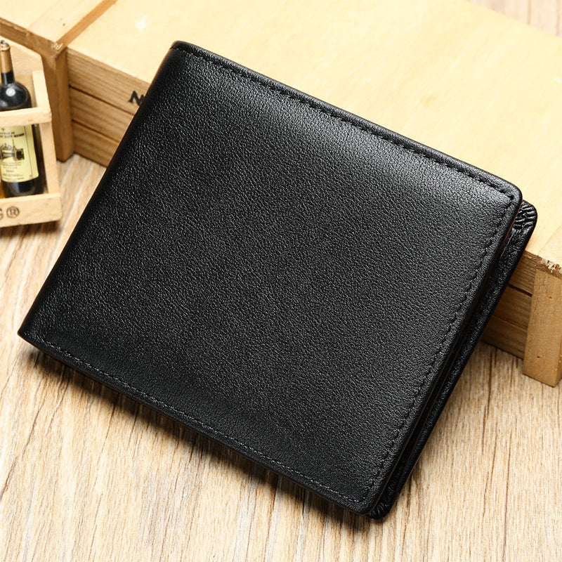Men's Vintage Top Layer Cowhide Short Bi-Fold Wallet 9893977161912