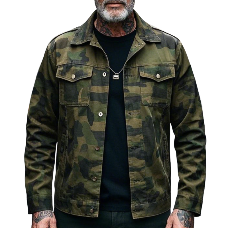 Men's Retro Casual Lapel Camouflage Jacket 9903595749560