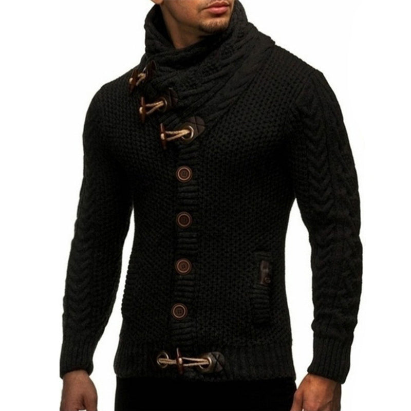Men's High Neck Buttoned Wool Sweater 9878561128632