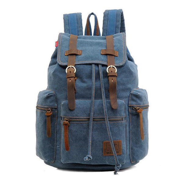 RUCKSACK AUS VINTAGE-CANVAS MIT MEHREREN TASCHEN UND KLAPPE