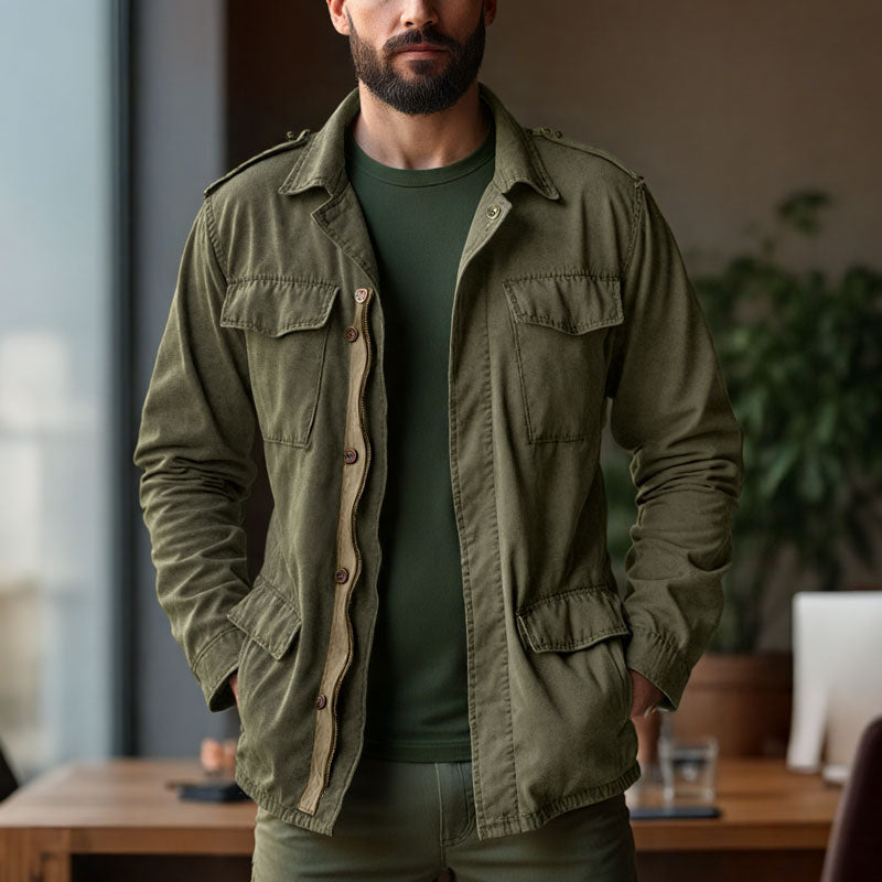 Men's Vintage Casual Workwear Field Jacket 9261077627064