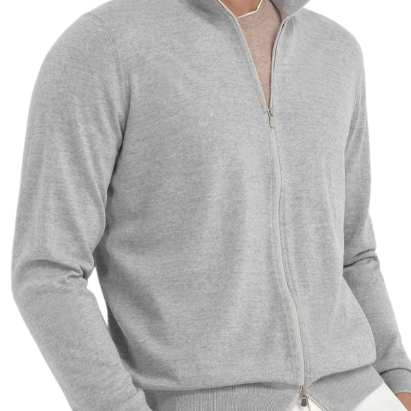 Men's Casual Stand Collar Zipper Thin Knitted Cardigan 9899720245432