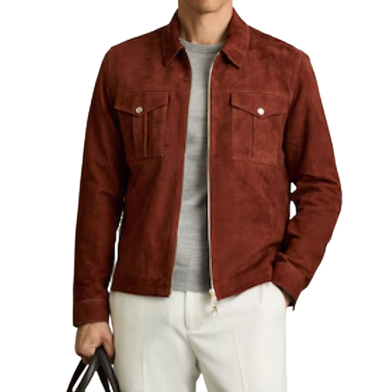 Men's Classic Casual Lapel Suede Jacket 9892386209976