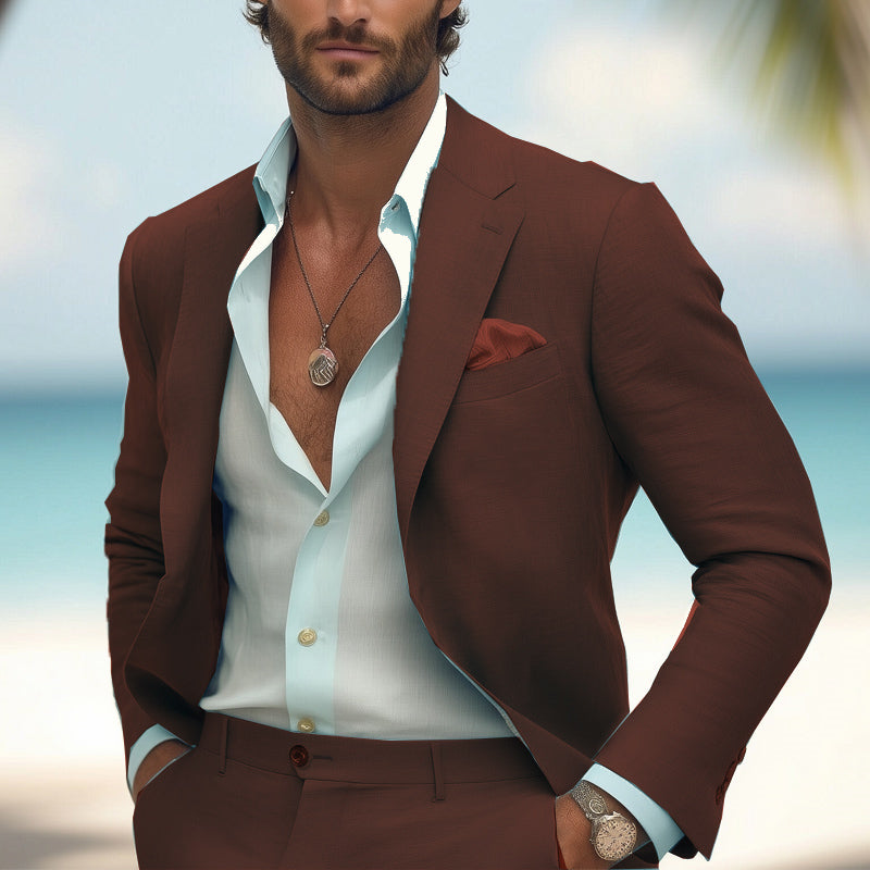 Men's Comfortable Cotton And Linen Blazer 9949423763640