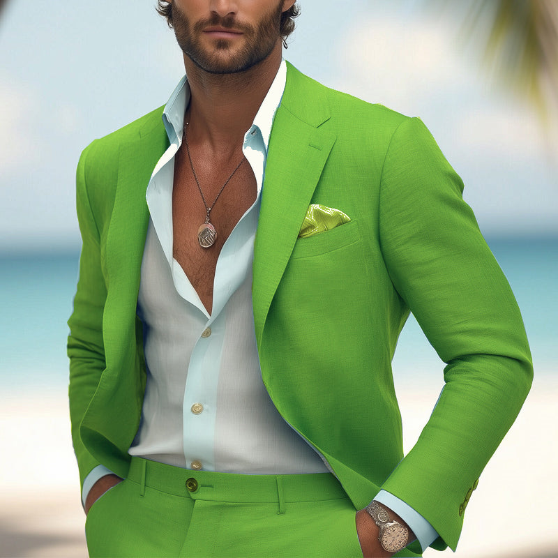 Men's Comfortable Cotton And Linen Blazer 9949423763640