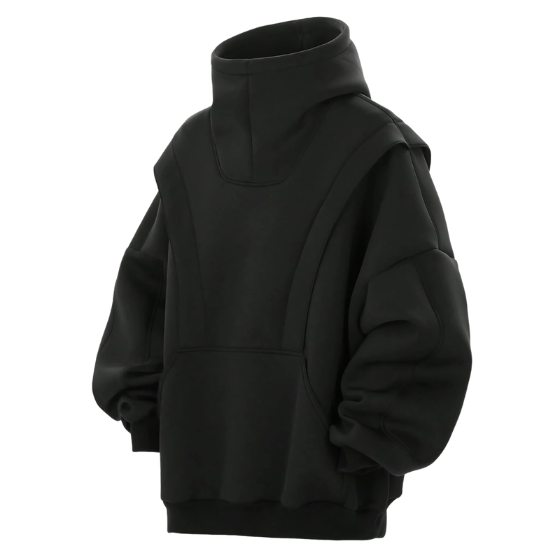 Men's Casual Trendy Cotton Blend Fake Two-piece Long-sleeved Hoodie 9909012496568