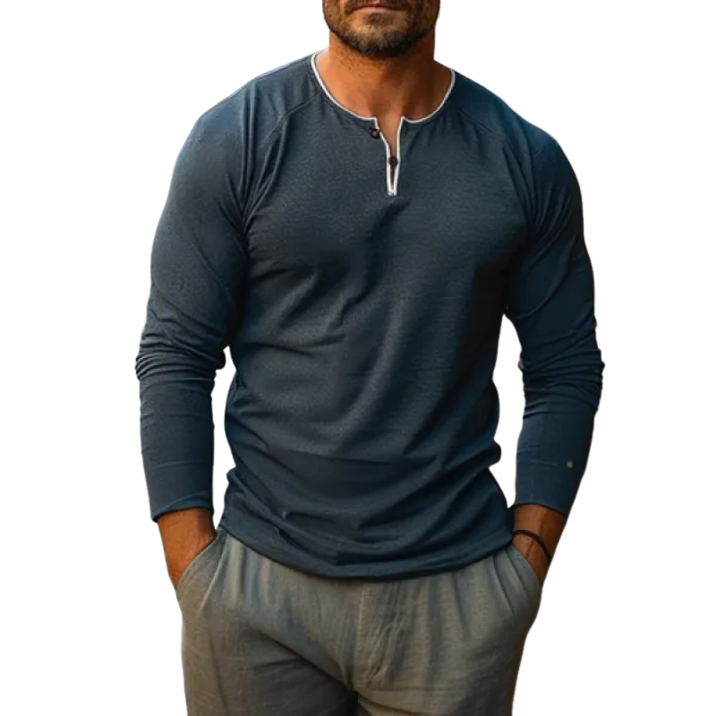 Men's Casual Crew Neck Long-Sleeved T-Shirt 9892391518392
