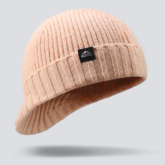 Casual Knit Beanies Short-Brimmed Peaked Cap 9888551600312
