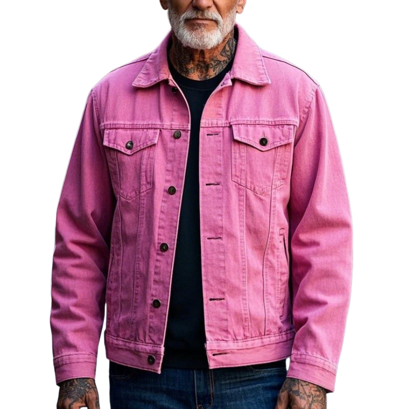 Men's Casual Fashion Lapel Denim Jacket 9902008631480