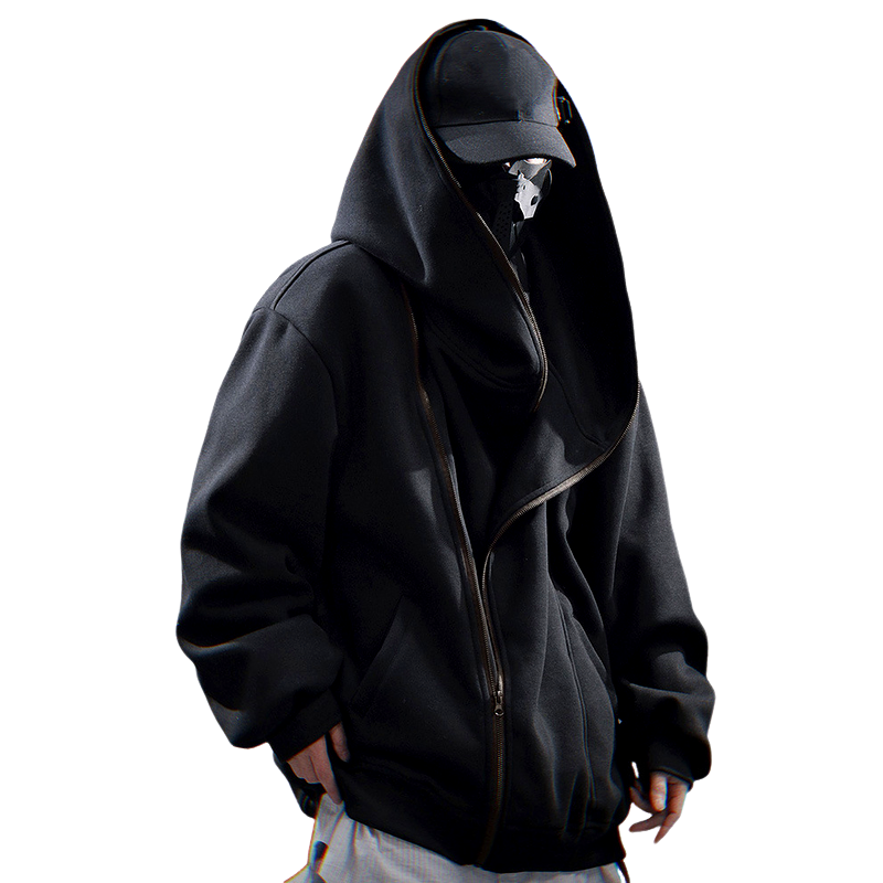 Men's Vintage Casual Cotton Blend Zip-Up Hooded Jacket 9909012857016