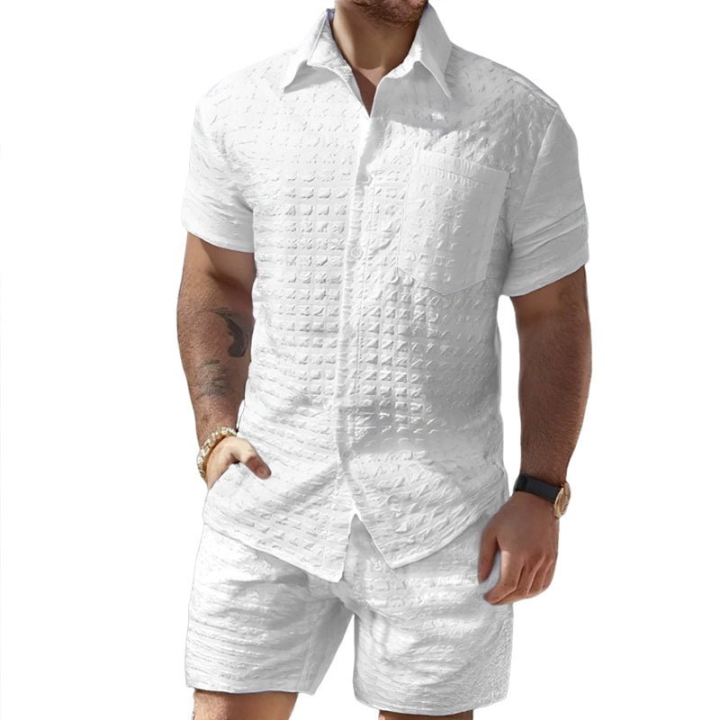 Men's Hawaiian Short Sleeve Shorts Set 9904627810488