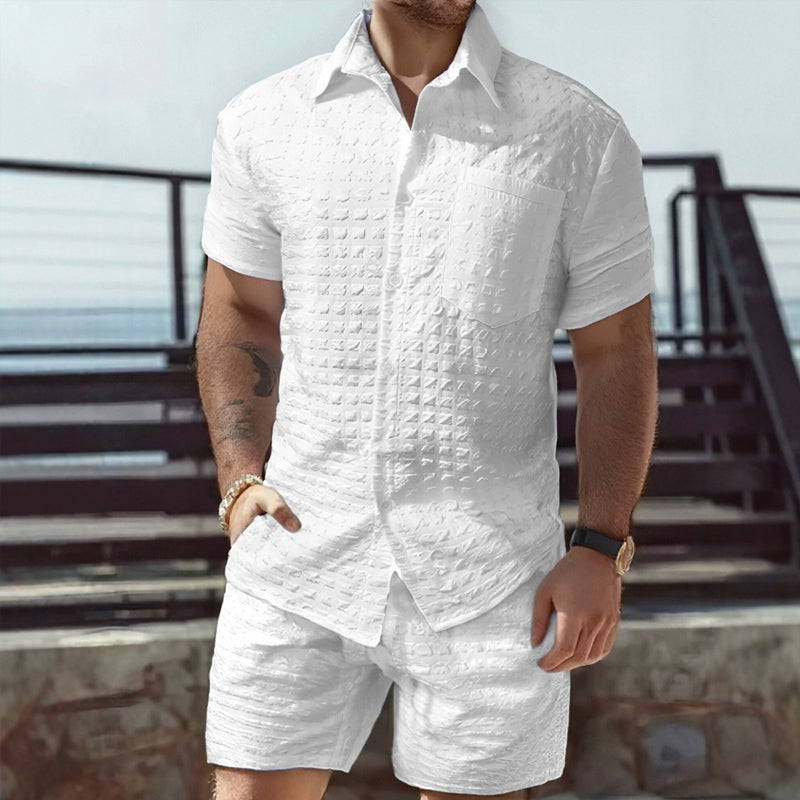 Men's Hawaiian Short Sleeve Shorts Set 9904627810488
