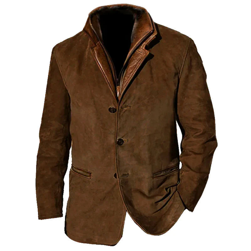 Men's Autumn Vintage Buckskin Jacket 9261077233848