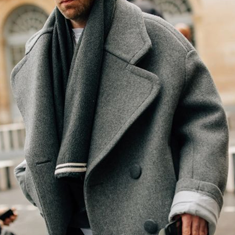 Men's Loose Fit Double Breasted Short Coat 9261077954744