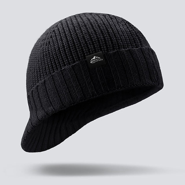 Casual Knit Beanies Short-Brimmed Peaked Cap 9888551600312