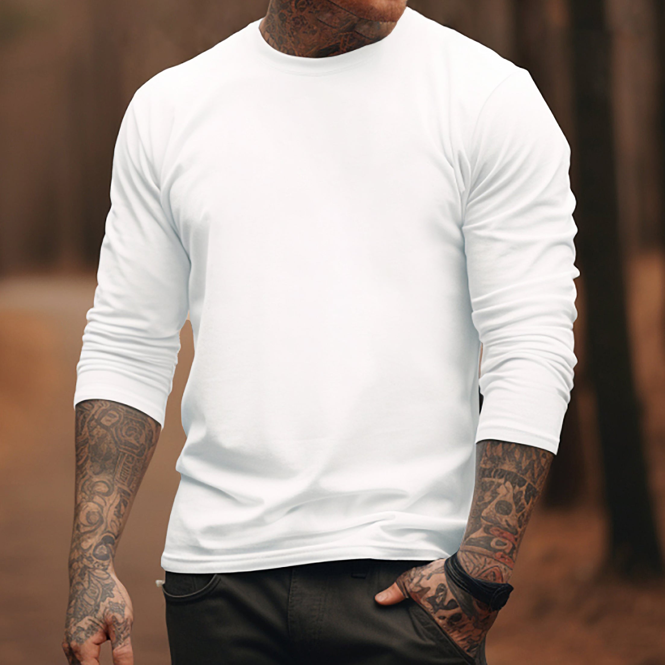 100% Cotton-Men's Round Neck Solid Color T-shirt 9877191065784