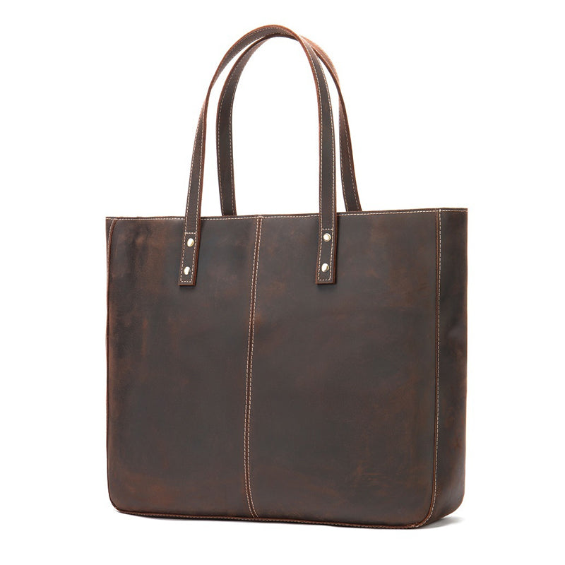 Men's Vintage Crazy Horse Leather Casual Shoulder Bag 9890061320376