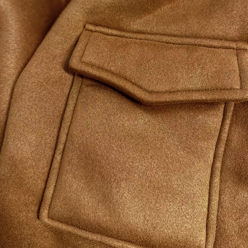 Men's Winter Lambswool Warm Lapel Multi-pocket Thick Jacket 9261100433592