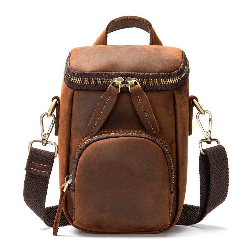 Men's Vintage Crazy Horse Leather Shoulder Bag 9890061353144