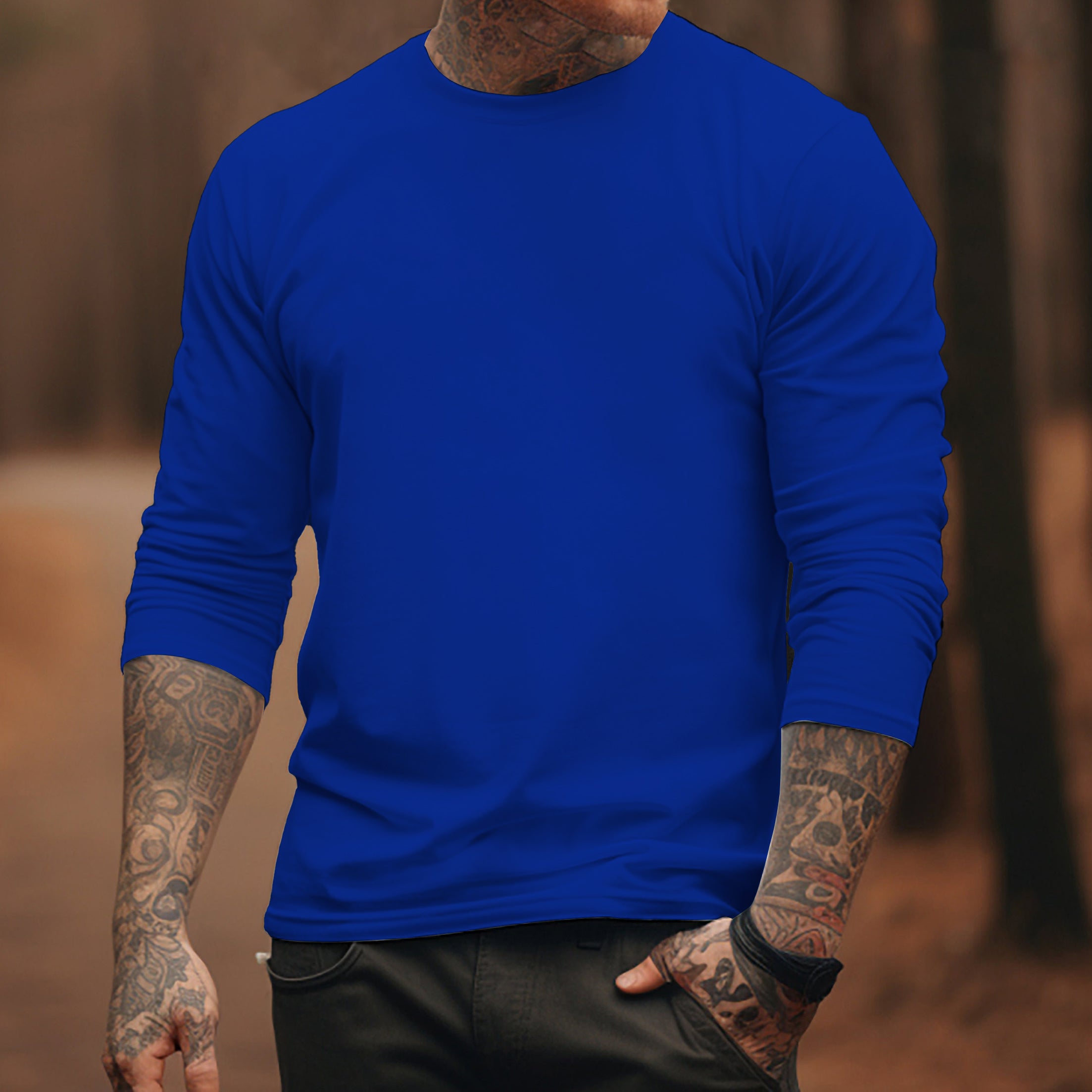 100% Cotton-Men's Round Neck Solid Color T-shirt 9877191065784
