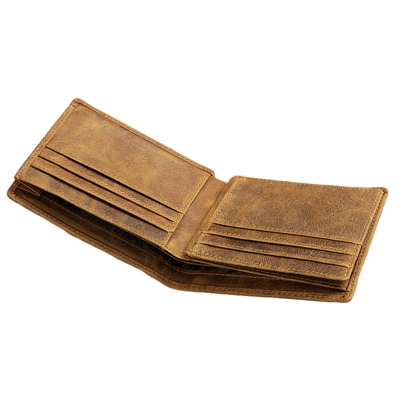 Men's Vintage Top Layer Cowhide Short Bi-Fold Wallet 9893977161912