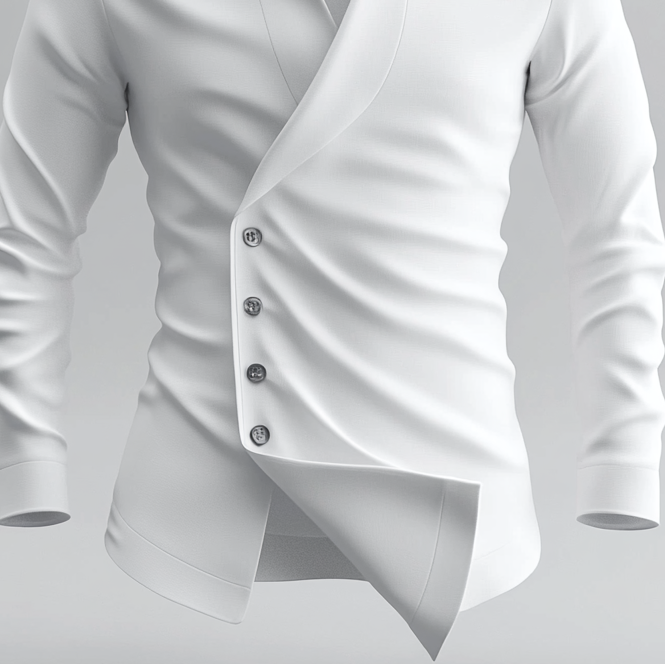 Men's Solid Lapel Collar Slant Button Long Sleeve Shirt 9913234784440