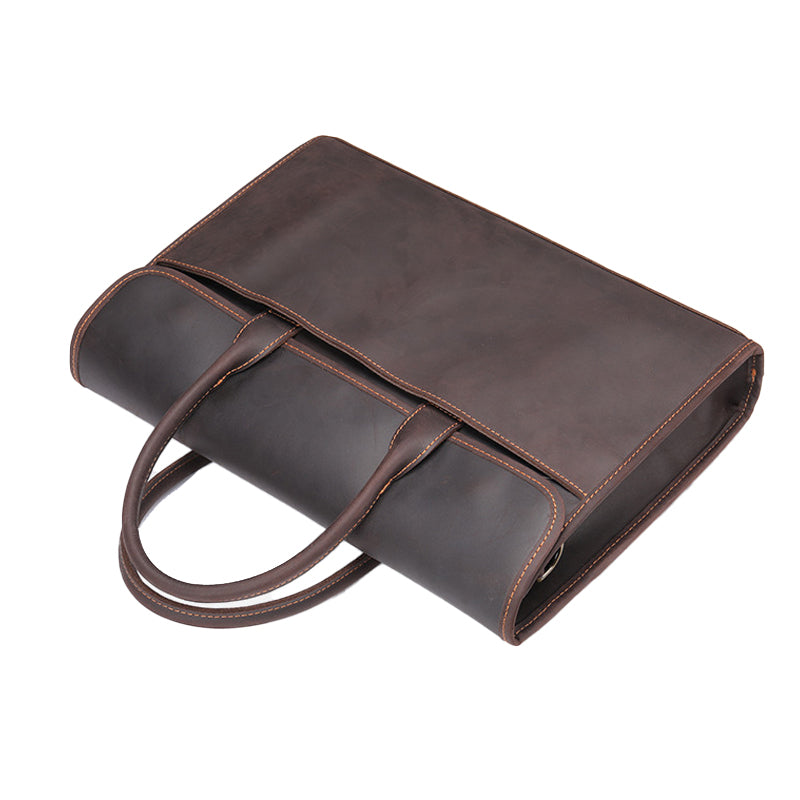 Men's Vintage Crazy Horse Leather Office Bag 9890061254840