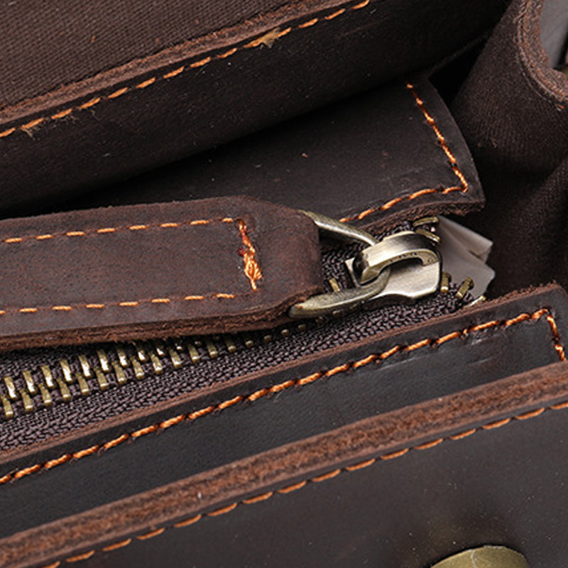 Men's Vintage Crazy Horse Leather Office Bag 9890061254840