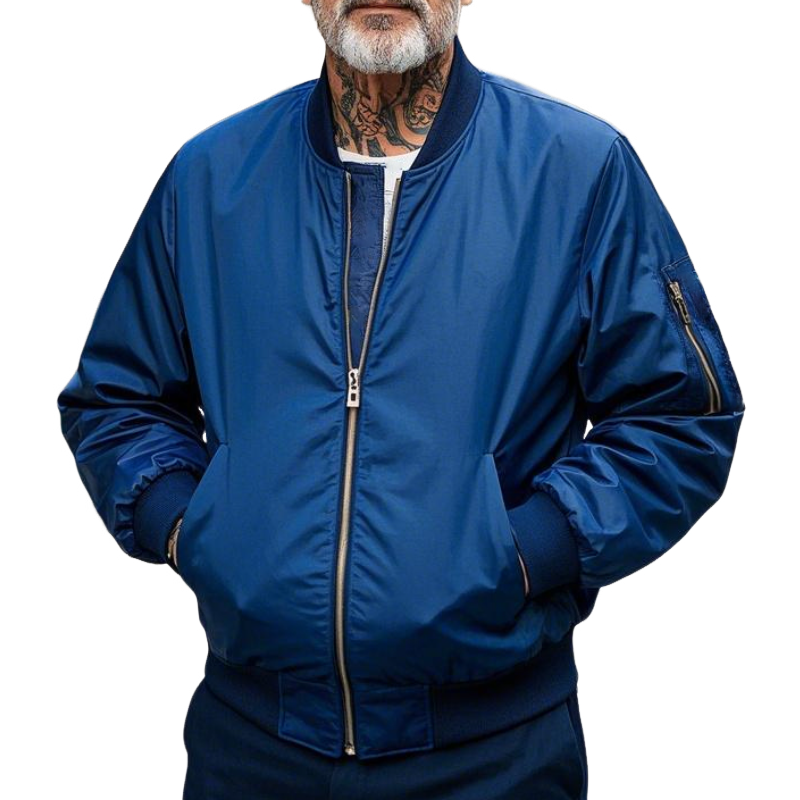 Men's Lightweight Casual Rib Collar Nylon Bomber Jacket 9906105778360