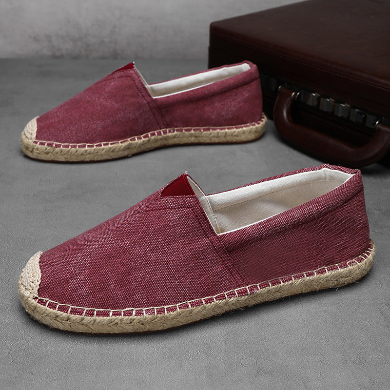 Men's Casual Solid Slip On Linen Canvas Shoes 9949457678520