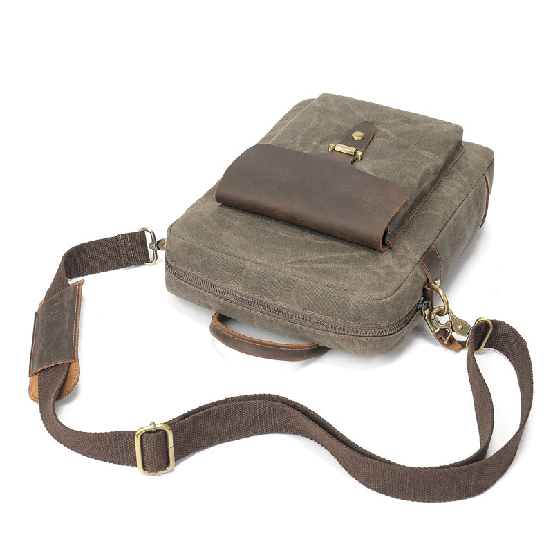 Men's Retro Leather Washed Patchwork Bag 9890061418680