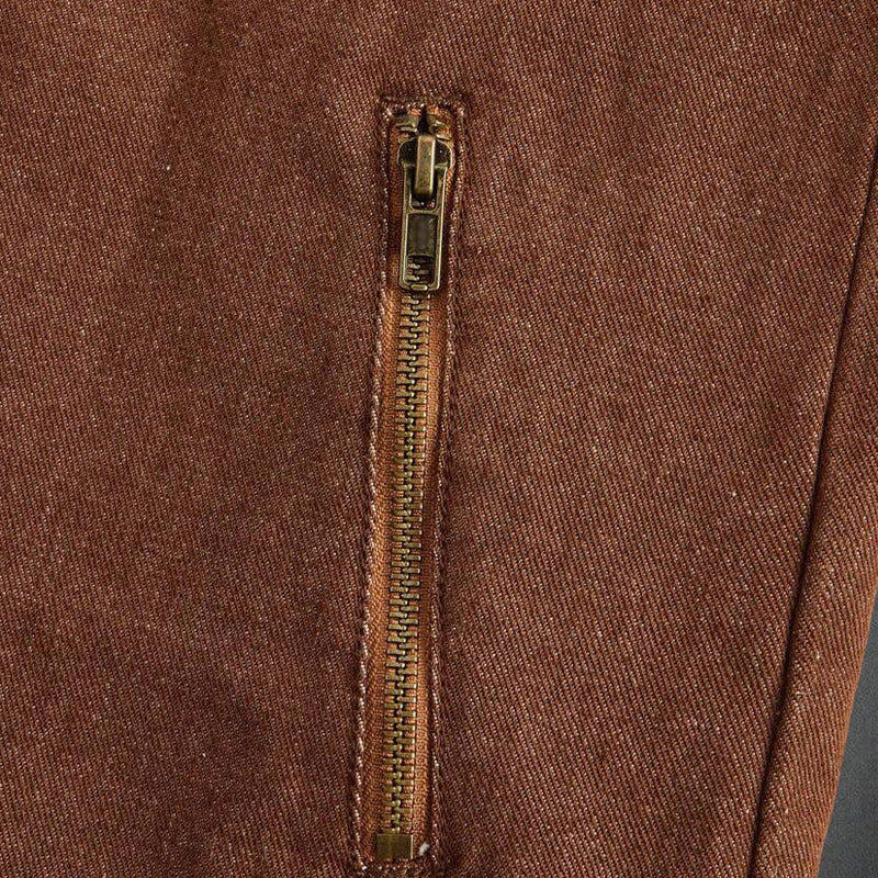 Men's Stand Collar Zipper Denim Jacket 9899737743544