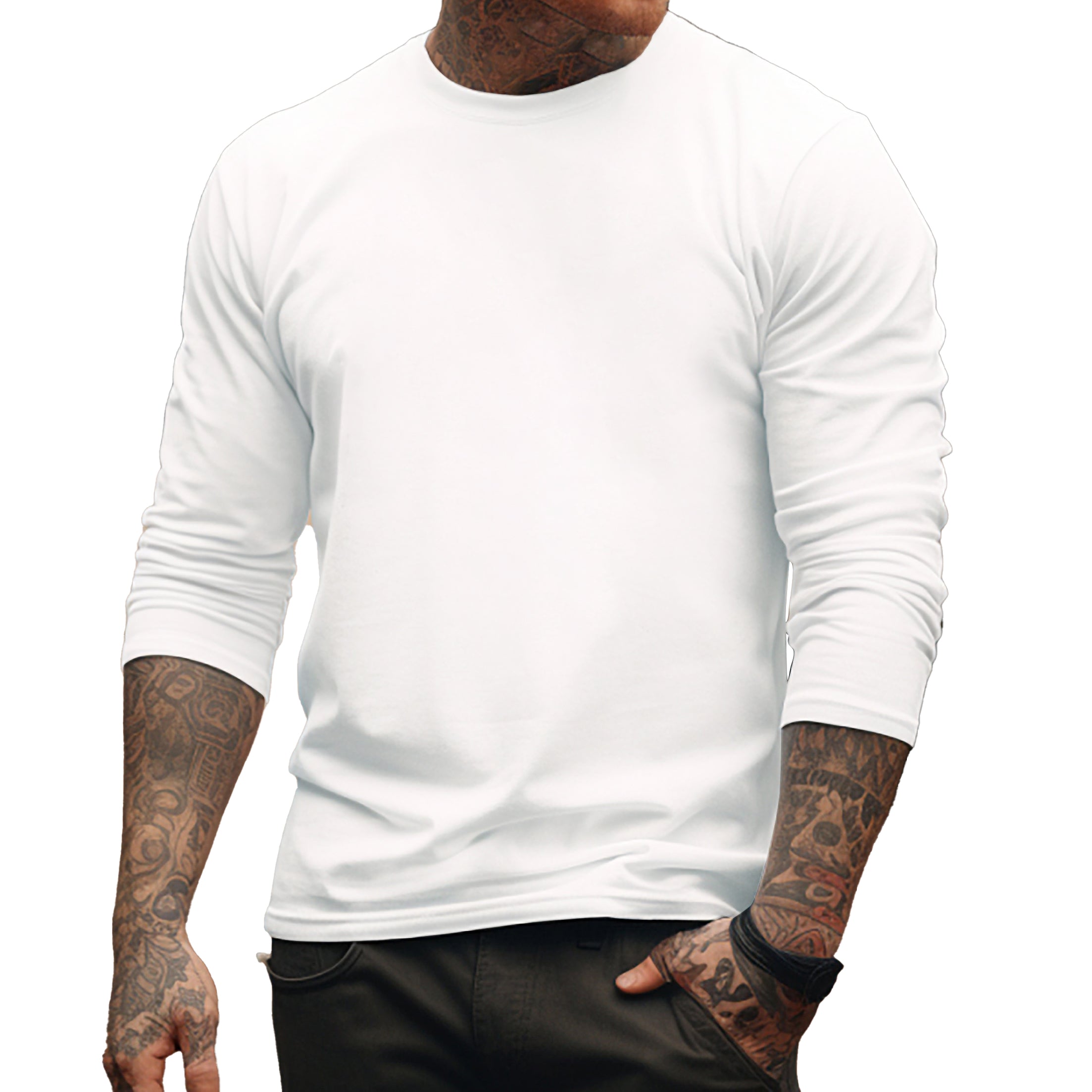 100% Cotton-Men's Round Neck Solid Color T-shirt 9877191065784