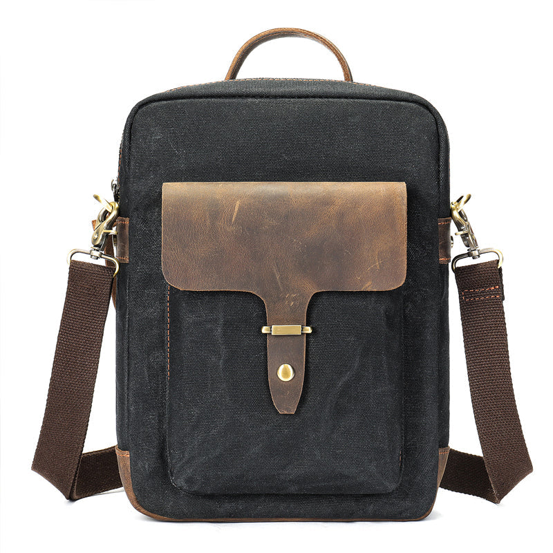 Men's Retro Leather Washed Patchwork Bag 9890061418680