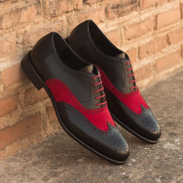 Men's Vintage Stitching Strappy Pointed Toe Oxford Shoes 9888555466936