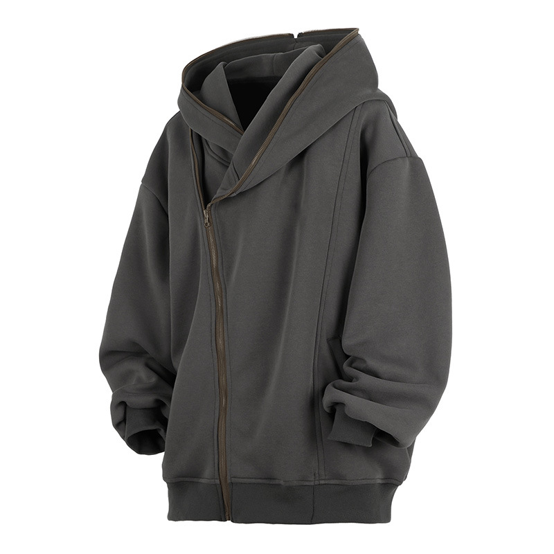 Men's Vintage Casual Cotton Blend Zip-Up Hooded Jacket 9909012857016