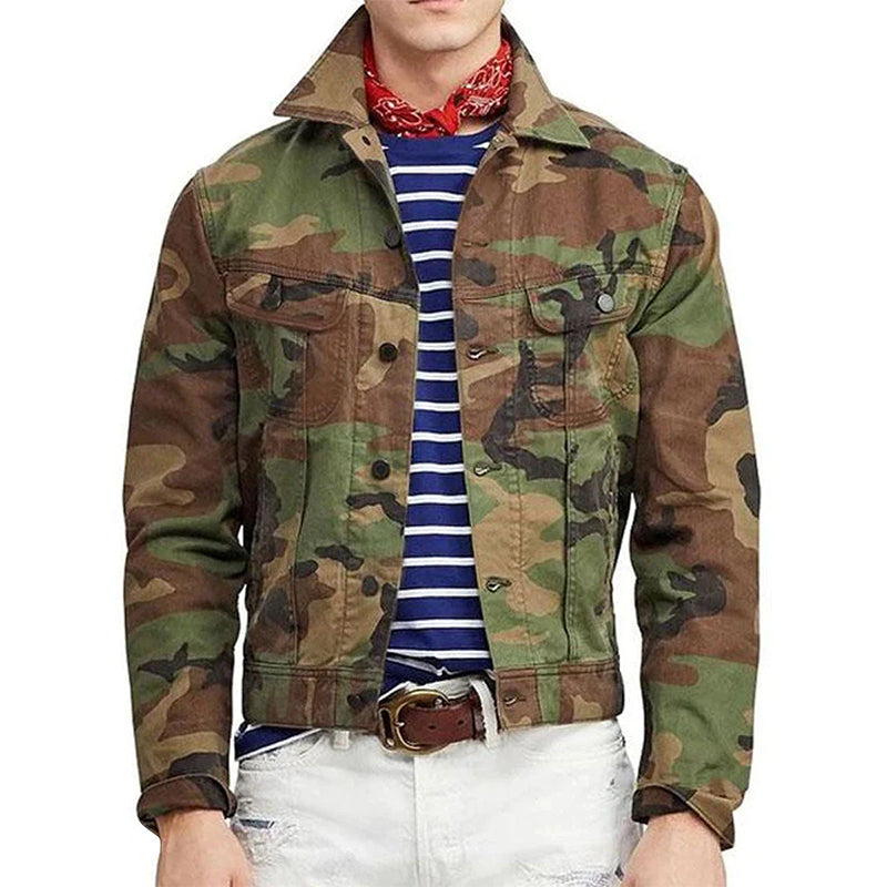 Men's Lapel Pocket Casual Camo Jacket 9888736116920
