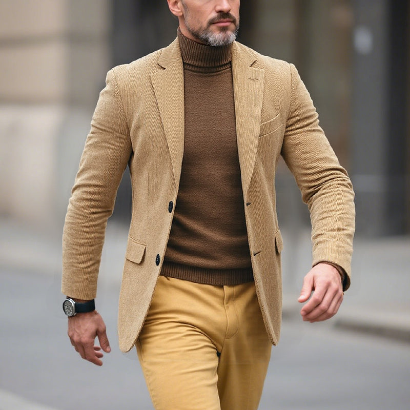 Men's Vintage Casual Corduroy Single Breasted Blazer 9873517215928