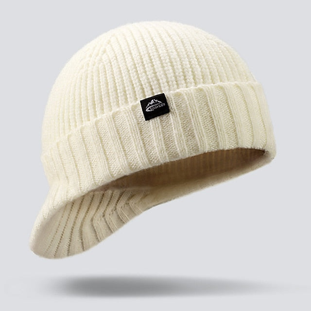 Casual Knit Beanies Short-Brimmed Peaked Cap 9888551600312
