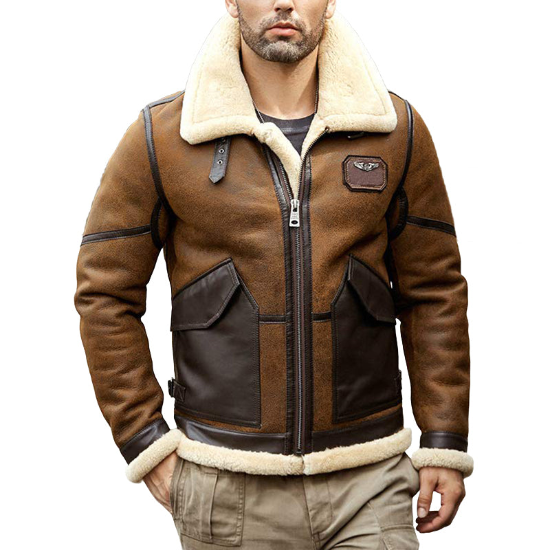 Men's Faux Leather Air Force Flight Jacket Winter Coats 9884519989432