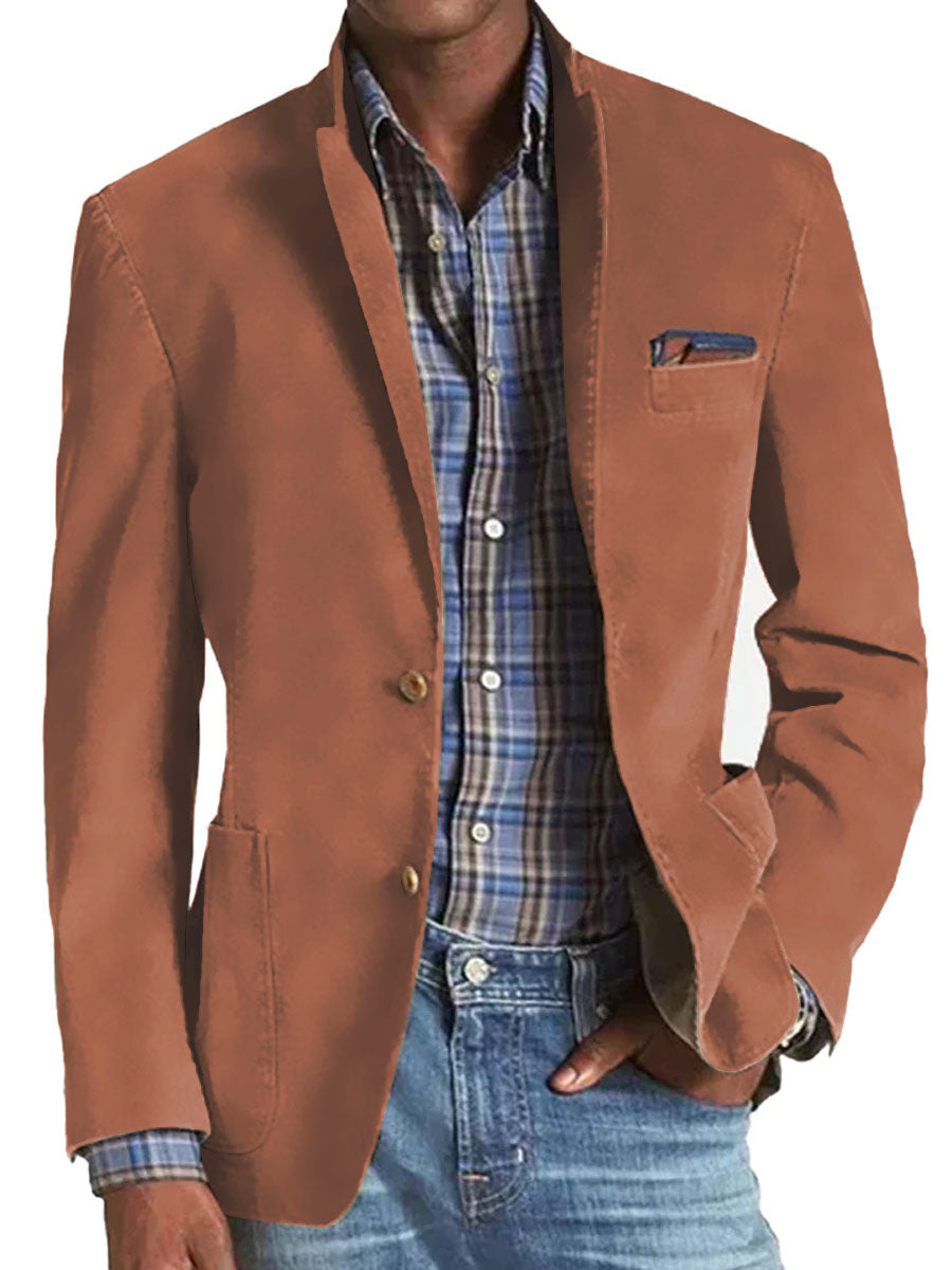Men's Retro Solid Color 3 Pocket Casual Blazer 9888733724856
