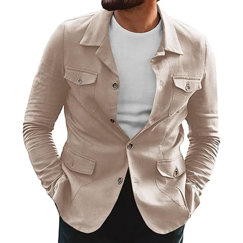 Men's Casual Fit Buttoned Multi-pocket Outdoor 9877945123000