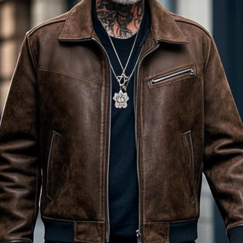 Men's Vintage Casual Lapel Suede Jacket 9902008598712