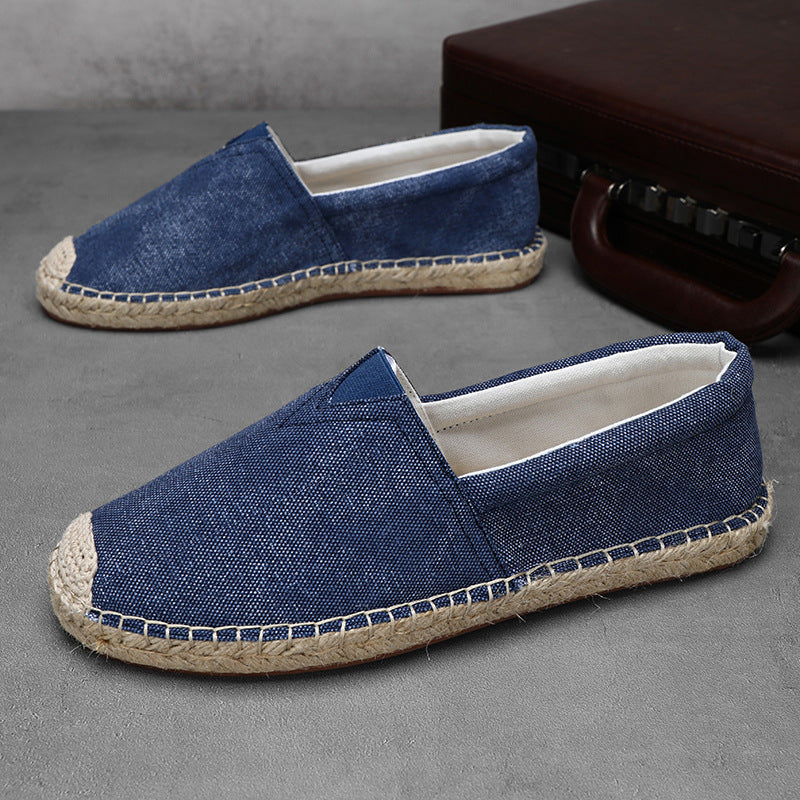 Men's Casual Solid Slip On Linen Canvas Shoes 9949457678520