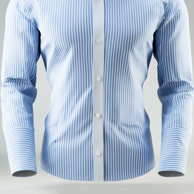 Men's Turndown Collar Single Breasted Long Sleeve Striped Shirt 9917069263032