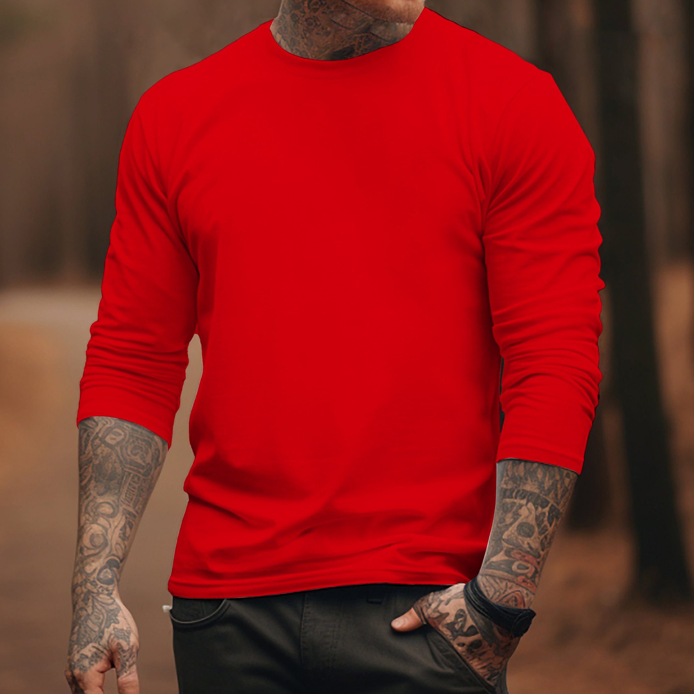 100% Cotton-Men's Round Neck Solid Color T-shirt 9877191065784