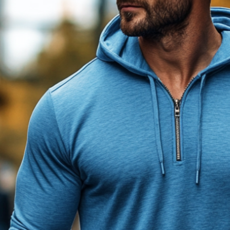 Men's Retro Casual Zipper Hooded Long Sleeve T-Shirt 9891527688376