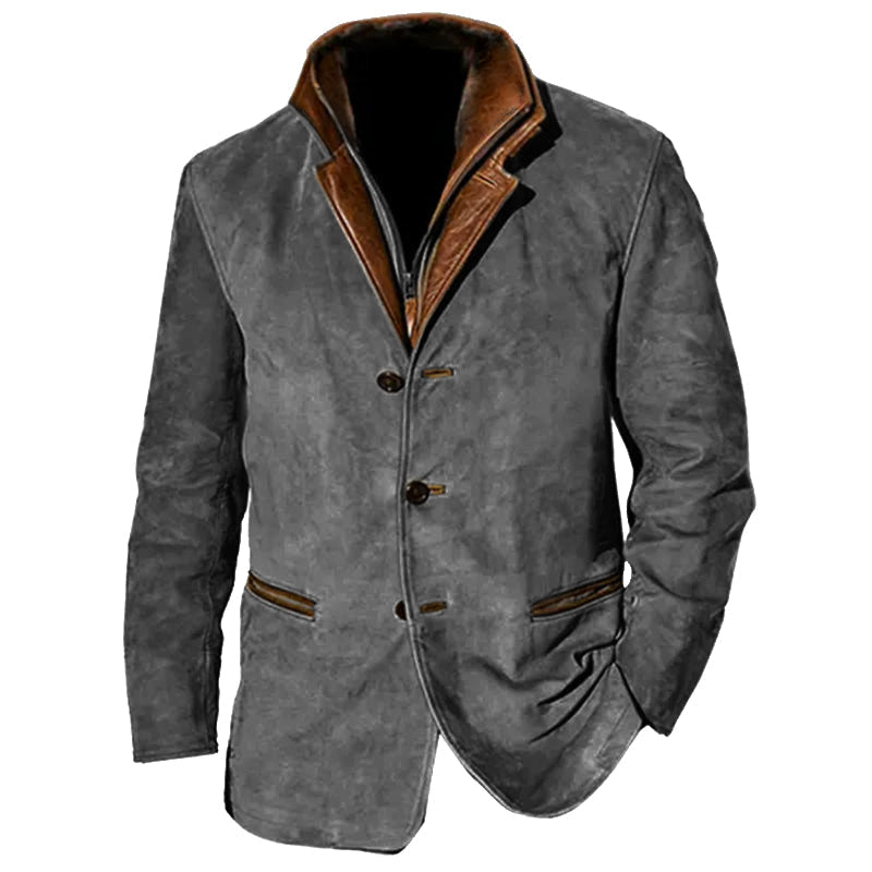 Men's Autumn Vintage Buckskin Jacket 9261077233848